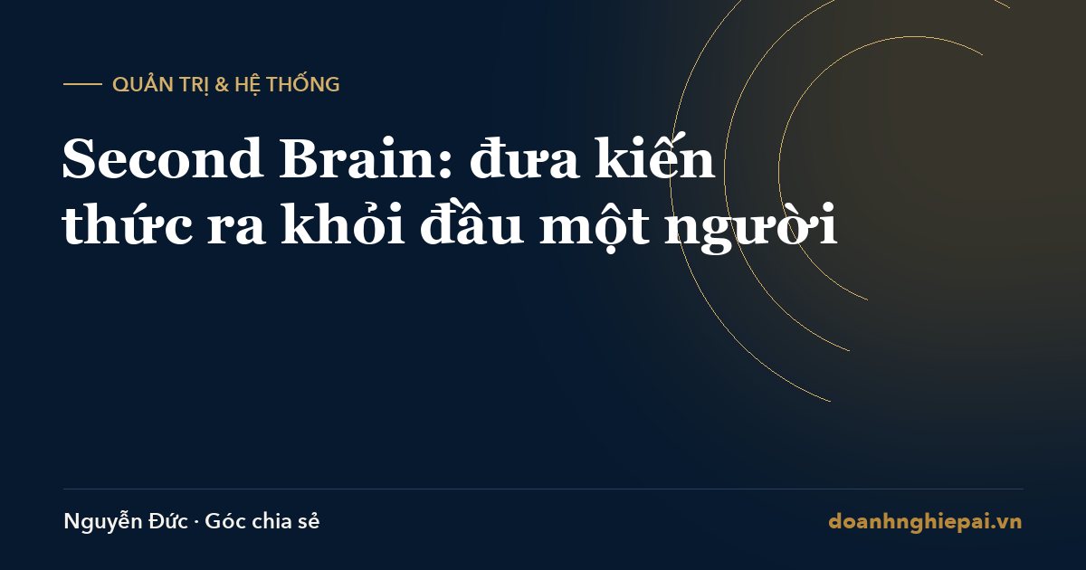 Second Brain: đưa kiến thức ra khỏi đầu một người